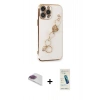 MARSİLYAN™- iPhone 13 Pro Max Kılıf Nova Işık Prime - Şeffaf Pasifik Cam Ekran Koruyucu + Pers Alüminyum Kamera Lens - GI