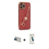 MARSİLYAN™- iPhone 13 Pro Max Kılıf Nova Işık Prime - Şeffaf Pasifik Cam Ekran Koruyucu + Rainbow Kamera Lens Koruma Cam - MI
