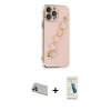MARSİLYAN™- iPhone 13 Pro Max Kılıf Nova Işık Prime - Şeffaf Pasifik Cam Ekran Koruyucu + Rainbow Kamera Lens Koruma Cam - MR
