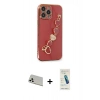 MARSİLYAN™- iPhone 13 Pro Max Kılıf Nova Işık Prime - Şeffaf Pasifik Cam Ekran Koruyucu + Rainbow Kamera Lens Koruma Cam - BZ