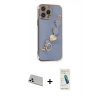 MARSİLYAN™- iPhone 13 Pro Max Kılıf Nova Işık Prime - Şeffaf Pasifik Cam Ekran Koruyucu + Rainbow Kamera Lens Koruma Cam - BZ