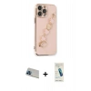MARSİLYAN™- iPhone 13 Pro Max Kılıf Nova Işık Prime - Şeffaf Pasifik Cam Ekran Koruyucu + Rainbow Kamera Lens Koruma Cam - MI