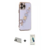 MARSİLYAN™- iPhone 13 Pro Max Kılıf Nova Işık Prime - Şeffaf Pasifik Cam Ekran Koruyucu + Rainbow Kamera Lens Koruma Cam - BZ