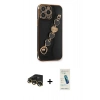 MARSİLYAN™- iPhone 13 Pro Max Kılıf Nova Işık Prime - Şeffaf Pasifik Cam Ekran Koruyucu + Raze Metal Kamera Lens - GD