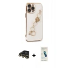 MARSİLYAN™- iPhone 13 Pro Max Kılıf Nova Işık Prime - Şeffaf Pasifik Cam Ekran Koruyucu + Raze Metal Kamera Lens - GD