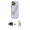 MARSİLYAN™- iPhone 13 Pro Max Kılıf Nova Işık Prime - Şeffaf Pasifik Cam Ekran Koruyucu + Raze Metal Kamera Lens - GD