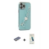 MARSİLYAN™- iPhone 13 Pro Max Kılıf Nova Işık Prime - Şeffaf Pasifik Cam Ekran Koruyucu + Renkli Kamera Lens Koruma Cam - SI