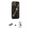 MARSİLYAN™- iPhone 13 Pro Max Kılıf Nova Işık Prime - Şeffaf Pasifik Cam Ekran Koruyucu + Renkli Kamera Lens Koruma Cam - SI
