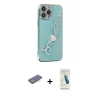 MARSİLYAN™- iPhone 13 Pro Max Kılıf Nova Işık Prime - Şeffaf Pasifik Cam Ekran Koruyucu + Renkli Kamera Lens Koruma Cam - MI