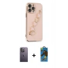 MARSİLYAN™- iPhone 13 Pro Max Kılıf Nova Işık Prime - Siyah 18D Cam Ekran Koruyucu + Neon Fosforlu Kamera Lens - BZ