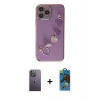 MARSİLYAN™- iPhone 13 Pro Max Kılıf Nova Işık Prime - Siyah 18D Cam Ekran Koruyucu + Neon Fosforlu Kamera Lens - BZ
