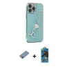 MARSİLYAN™- iPhone 13 Pro Max Kılıf Nova Işık Prime - Siyah 18D Cam Ekran Koruyucu + Shine Kamera Lens Koruma Cam - GI