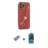 MARSİLYAN™- iPhone 13 Pro Max Kılıf Nova Işık Prime - Siyah 18D Cam Ekran Koruyucu + Shine Kamera Lens Koruma Cam - GI