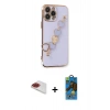 MARSİLYAN™- iPhone 13 Pro Max Kılıf Nova Işık Prime - Siyah 18D Cam Ekran Koruyucu + Pers Alüminyum Kamera Lens - KI