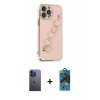 MARSİLYAN™- iPhone 13 Pro Max Kılıf Nova Işık Prime - Siyah 18D Cam Ekran Koruyucu + Neon Fosforlu Kamera Lens - MI