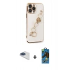 MARSİLYAN™- iPhone 13 Pro Max Kılıf Nova Işık Prime - Siyah 18D Cam Ekran Koruyucu + Pers Alüminyum Kamera Lens - LT