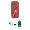 MARSİLYAN™- iPhone 13 Pro Max Kılıf Nova Işık Prime - Siyah 18D Cam Ekran Koruyucu + Pers Alüminyum Kamera Lens - LT