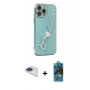 MARSİLYAN™- iPhone 13 Pro Max Kılıf Nova Işık Prime - Siyah 18D Cam Ekran Koruyucu + Pers Alüminyum Kamera Lens - LT