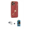 MARSİLYAN™- iPhone 13 Pro Max Kılıf Nova Işık Prime - Siyah 18D Cam Ekran Koruyucu + Pers Alüminyum Kamera Lens - SABE