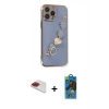 MARSİLYAN™- iPhone 13 Pro Max Kılıf Nova Işık Prime - Siyah 18D Cam Ekran Koruyucu + Pers Alüminyum Kamera Lens - KI
