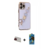 MARSİLYAN™- iPhone 13 Pro Max Kılıf Nova Işık Prime - Siyah 18D Cam Ekran Koruyucu + Rainbow Kamera Lens Koruma Cam - KI