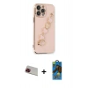 MARSİLYAN™- iPhone 13 Pro Max Kılıf Nova Işık Prime - Siyah 18D Cam Ekran Koruyucu + Rainbow Kamera Lens Koruma Cam - KI