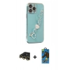 MARSİLYAN™- iPhone 13 Pro Max Kılıf Nova Işık Prime - Siyah 18D Cam Ekran Koruyucu + Raze Metal Kamera Lens - GD