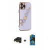 MARSİLYAN™- iPhone 13 Pro Max Kılıf Nova Işık Prime - Siyah 18D Cam Ekran Koruyucu + Raze Metal Kamera Lens - GD