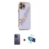 MARSİLYAN™- iPhone 13 Pro Max Kılıf Nova Işık Prime - Siyah 3D Antistatik Cam Ekran Koruyucu + Neon Fosforlu Kamera Lens - MI