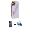MARSİLYAN™- iPhone 13 Pro Max Kılıf Nova Işık Prime - Siyah 3D Antistatik Cam Ekran Koruyucu + Neon Fosforlu Kamera Lens - BZ