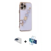 MARSİLYAN™- iPhone 13 Pro Max Kılıf Nova Işık Prime - Siyah 3D Antistatik Cam Ekran Koruyucu + Pers Alüminyum Kamera Lens - LT