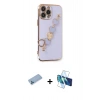MARSİLYAN™- iPhone 13 Pro Max Kılıf Nova Işık Prime - Siyah 3D Antistatik Cam Ekran Koruyucu + Shine Kamera Lens Koruma Cam - MI