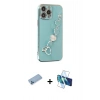 MARSİLYAN™- iPhone 13 Pro Max Kılıf Nova Işık Prime - Siyah 3D Antistatik Cam Ekran Koruyucu + Shine Kamera Lens Koruma Cam - MI