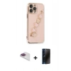 MARSİLYAN™- iPhone 13 Pro Max Kılıf Nova Işık Prime - Siyah 3D Antistatik Hayalet Cam Ekran Koruyucu + Pers Alüminyum Kamera Lens - GI