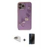 MARSİLYAN™- iPhone 13 Pro Max Kılıf Nova Işık Prime - Siyah 3D Antistatik Hayalet Cam Ekran Koruyucu + Pers Alüminyum Kamera Lens - GD