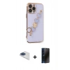 MARSİLYAN™- iPhone 13 Pro Max Kılıf Nova Işık Prime - Siyah 3D Antistatik Hayalet Cam Ekran Koruyucu + Pers Alüminyum Kamera Lens - LT