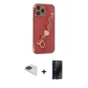 MARSİLYAN™- iPhone 13 Pro Max Kılıf Nova Işık Prime - Siyah 3D Antistatik Hayalet Cam Ekran Koruyucu + Pers Alüminyum Kamera Lens - LT