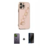 MARSİLYAN™- iPhone 13 Pro Max Kılıf Nova Işık Prime - Siyah 3D Antistatik Hayalet Cam Ekran Koruyucu + Neon Fosforlu Kamera Lens - YL