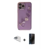 MARSİLYAN™- iPhone 13 Pro Max Kılıf Nova Işık Prime - Siyah 3D Antistatik Hayalet Cam Ekran Koruyucu + Pers Alüminyum Kamera Lens - SABE