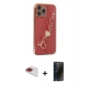 MARSİLYAN™- iPhone 13 Pro Max Kılıf Nova Işık Prime - Siyah 3D Antistatik Hayalet Cam Ekran Koruyucu + Pers Alüminyum Kamera Lens - KI