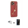 MARSİLYAN™- iPhone 13 Pro Max Kılıf Nova Işık Prime - Siyah 3D Antistatik Hayalet Cam Ekran Koruyucu + Pers Alüminyum Kamera Lens - SABE