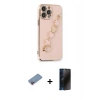MARSİLYAN™- iPhone 13 Pro Max Kılıf Nova Işık Prime - Siyah 3D Antistatik Hayalet Cam Ekran Koruyucu + Shine Kamera Lens Koruma Cam - PE