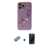 MARSİLYAN™- iPhone 13 Pro Max Kılıf Nova Işık Prime - Siyah 3D Antistatik Hayalet Cam Ekran Koruyucu + Shine Kamera Lens Koruma Cam - GI