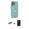 MARSİLYAN™- iPhone 13 Pro Max Kılıf Nova Işık Prime - Siyah 3D Antistatik Hayalet Cam Ekran Koruyucu + Renkli Kamera Lens Koruma Cam - TU