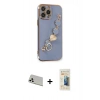 MARSİLYAN™- iPhone 13 Pro Max Kılıf Nova Işık Prime - Siyah 6D Mat Seramik Hayalet Nano Ekran Koruyucu + Rainbow Kamera Lens Koruma Cam - BZ
