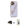 MARSİLYAN™- iPhone 13 Pro Max Kılıf Nova Işık Prime - Siyah 6D Mat Seramik Hayalet Nano Ekran Koruyucu + Raze Metal Kamera Lens - GD