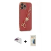 MARSİLYAN™- iPhone 13 Pro Max Kılıf Nova Işık Prime - Siyah 6D Mat Seramik Hayalet Nano Ekran Koruyucu + Gökkuşağı Pers Alüminyum Kamera Lens