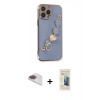 MARSİLYAN™- iPhone 13 Pro Max Kılıf Nova Işık Prime - Siyah 6D Mat Seramik Hayalet Nano Ekran Koruyucu + Gökkuşağı Pers Alüminyum Kamera Lens
