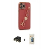 MARSİLYAN™- iPhone 13 Pro Max Kılıf Nova Işık Prime - Siyah 6D Mat Seramik Hayalet Nano Ekran Koruyucu + Raze Metal Kamera Lens - GD