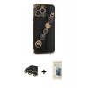 MARSİLYAN™- iPhone 13 Pro Max Kılıf Nova Işık Prime - Siyah 6D Mat Seramik Hayalet Nano Ekran Koruyucu + Raze Metal Kamera Lens - GD